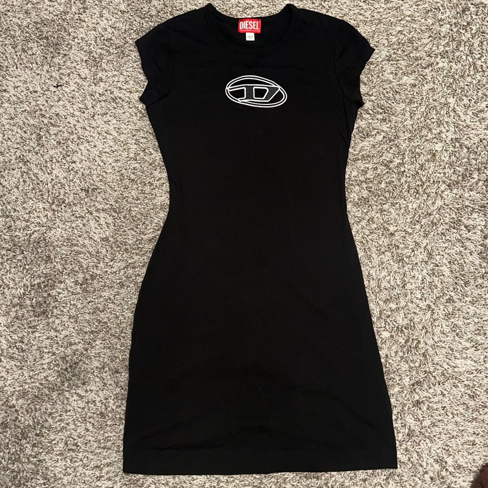 Diesel Black Mini Dress with Logo